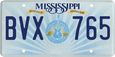 MS license plate BVX765