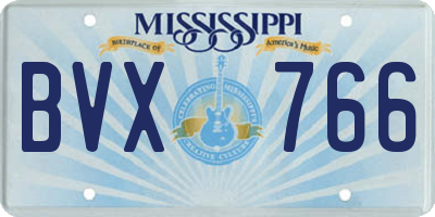 MS license plate BVX766