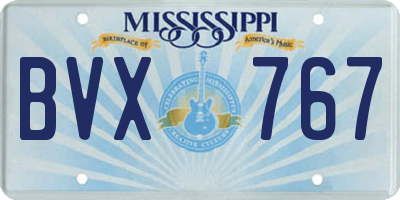 MS license plate BVX767