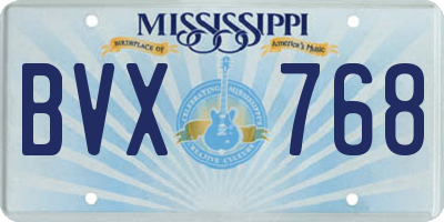 MS license plate BVX768