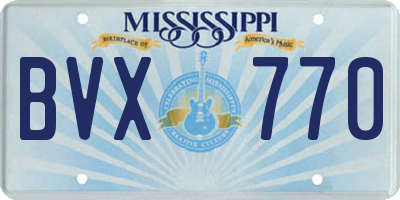 MS license plate BVX770