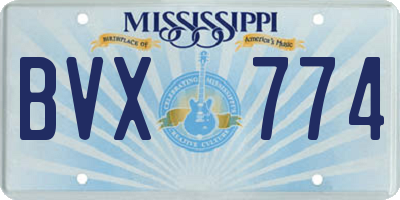 MS license plate BVX774