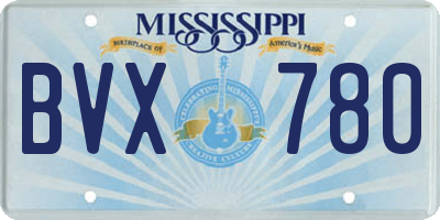 MS license plate BVX780