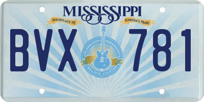 MS license plate BVX781