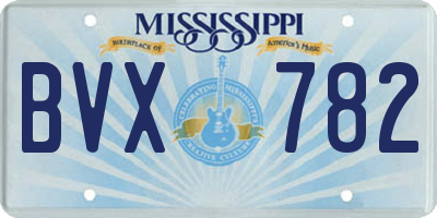MS license plate BVX782