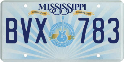 MS license plate BVX783