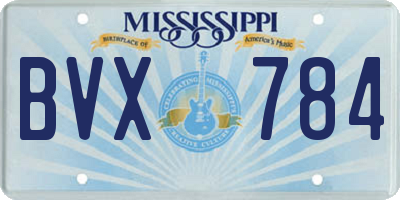 MS license plate BVX784
