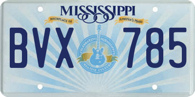 MS license plate BVX785