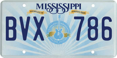 MS license plate BVX786