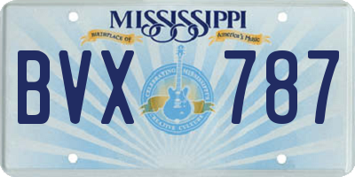 MS license plate BVX787