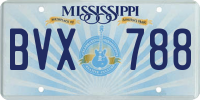 MS license plate BVX788