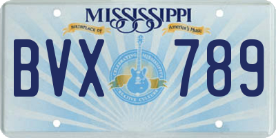MS license plate BVX789