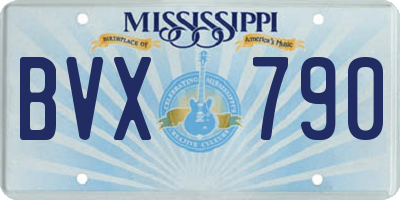 MS license plate BVX790
