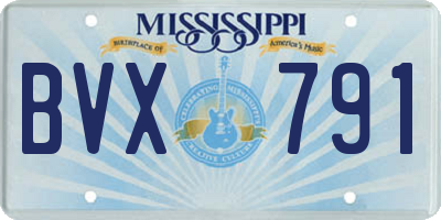 MS license plate BVX791