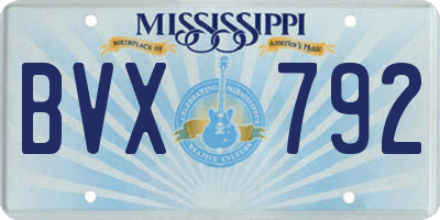 MS license plate BVX792