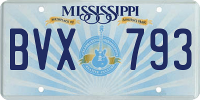 MS license plate BVX793