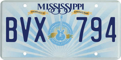 MS license plate BVX794