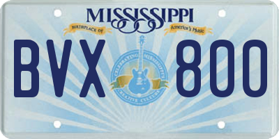 MS license plate BVX800
