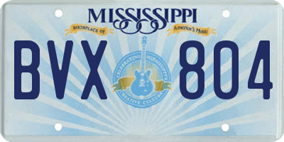 MS license plate BVX804