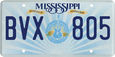 MS license plate BVX805