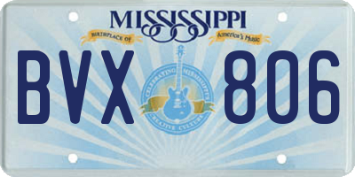 MS license plate BVX806