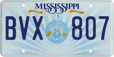 MS license plate BVX807
