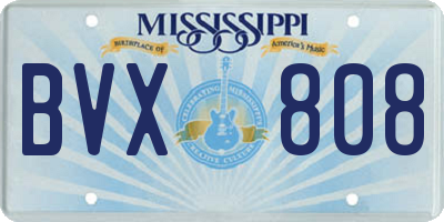 MS license plate BVX808