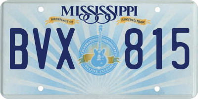 MS license plate BVX815