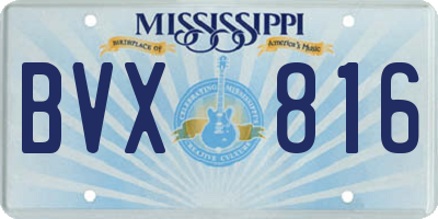MS license plate BVX816