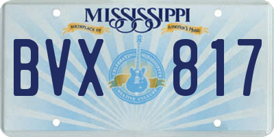 MS license plate BVX817