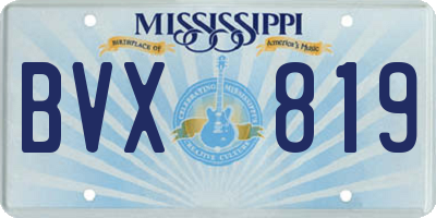 MS license plate BVX819