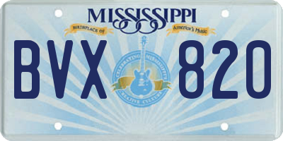 MS license plate BVX820