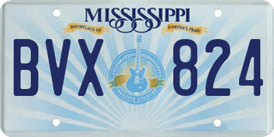 MS license plate BVX824