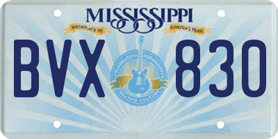 MS license plate BVX830