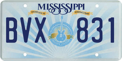 MS license plate BVX831