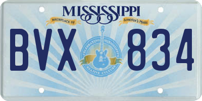MS license plate BVX834