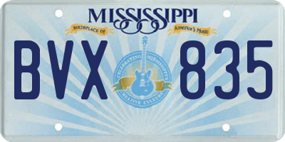MS license plate BVX835
