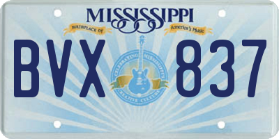 MS license plate BVX837