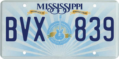 MS license plate BVX839