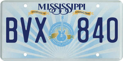 MS license plate BVX840
