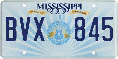 MS license plate BVX845