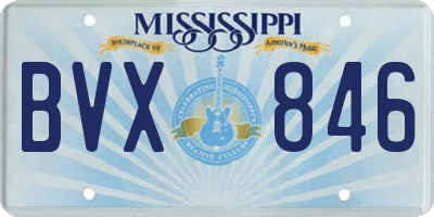 MS license plate BVX846