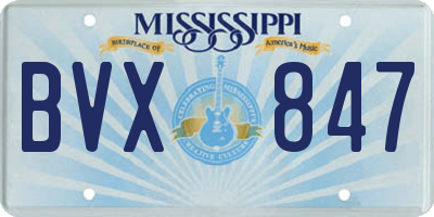 MS license plate BVX847