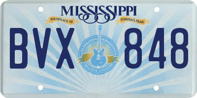 MS license plate BVX848