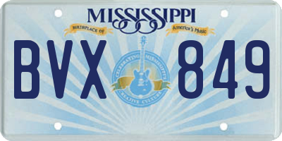 MS license plate BVX849