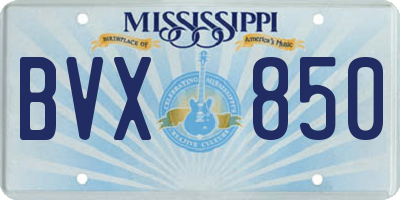 MS license plate BVX850