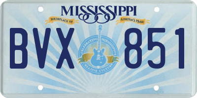 MS license plate BVX851