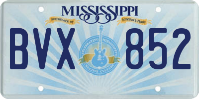 MS license plate BVX852