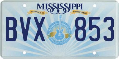 MS license plate BVX853