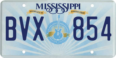 MS license plate BVX854
